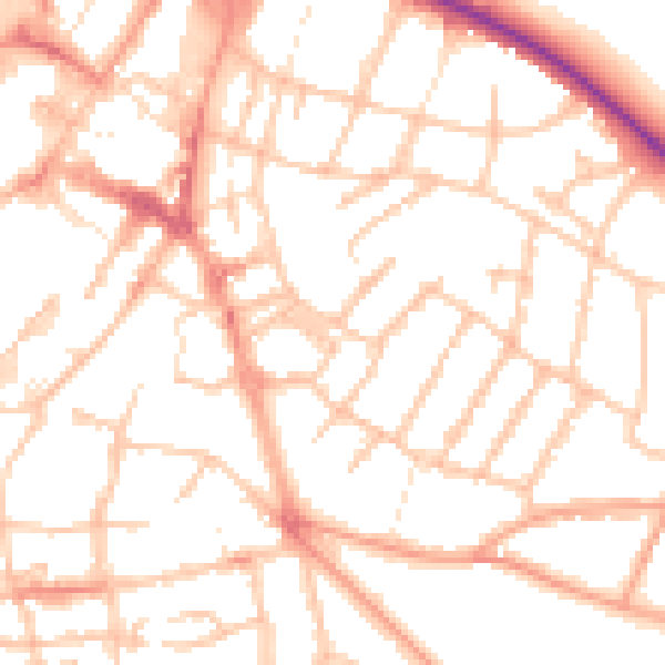 Daytime road noise heatmap for WS1 2EP