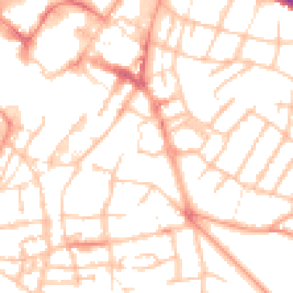 Daytime road noise heatmap for WS1 2EW