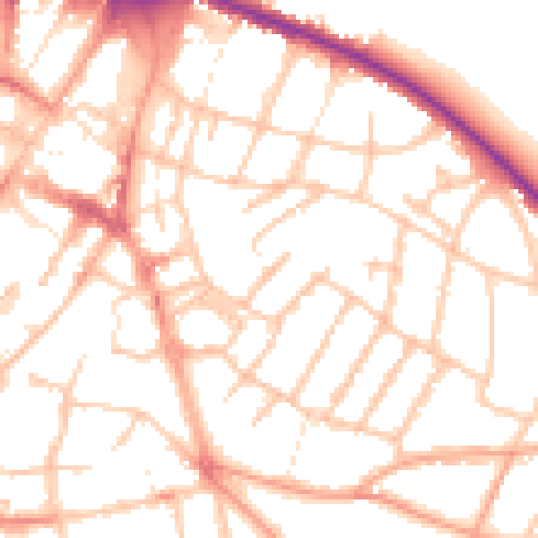Daytime road noise heatmap for WS1 2JL