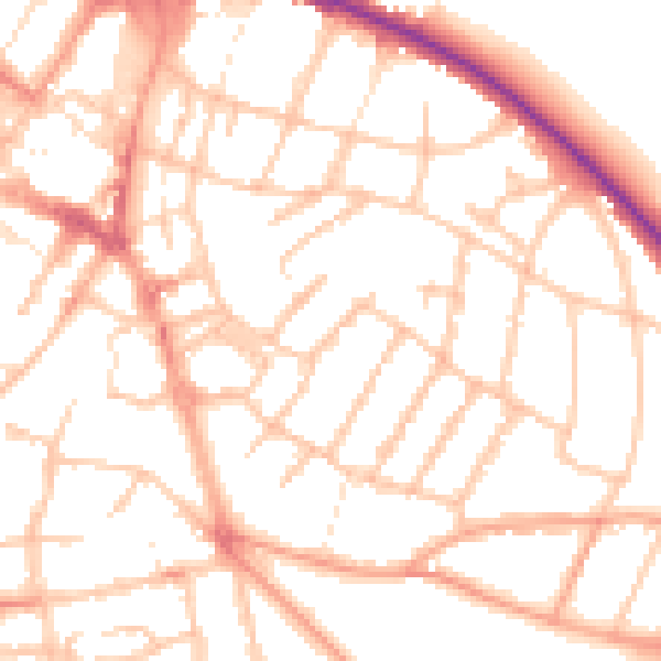 Daytime road noise heatmap for WS1 2JN