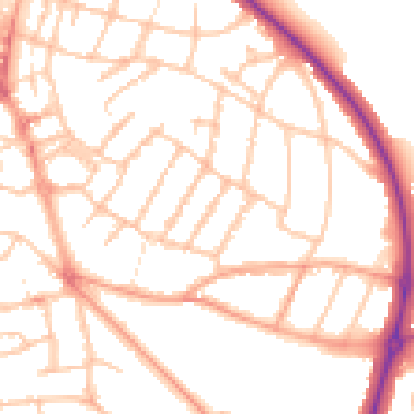 Daytime road noise heatmap for WS1 2LQ