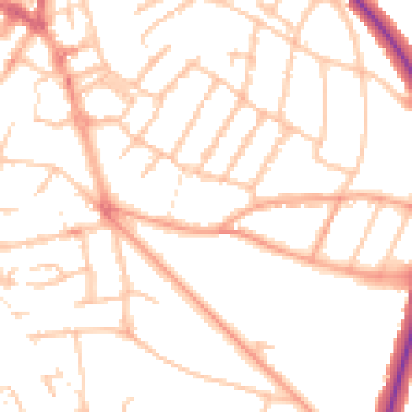Daytime road noise heatmap for WS1 2LR