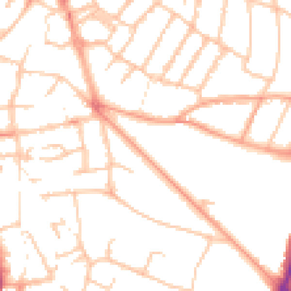 Daytime road noise heatmap for WS1 2NQ