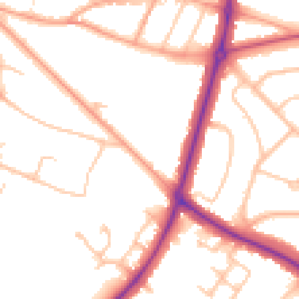 Daytime road noise heatmap for WS1 2NT