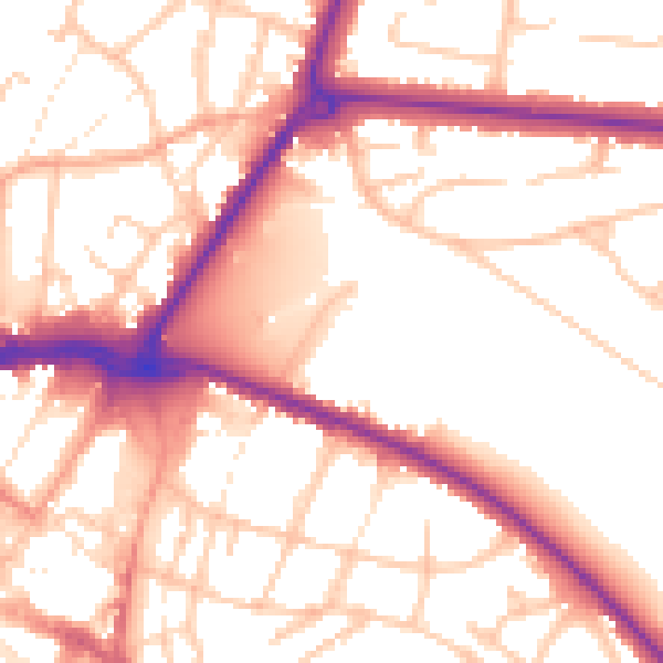 Daytime road noise heatmap for WS1 2QH