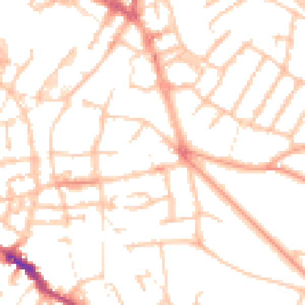 Daytime road noise heatmap for WS1 3AF