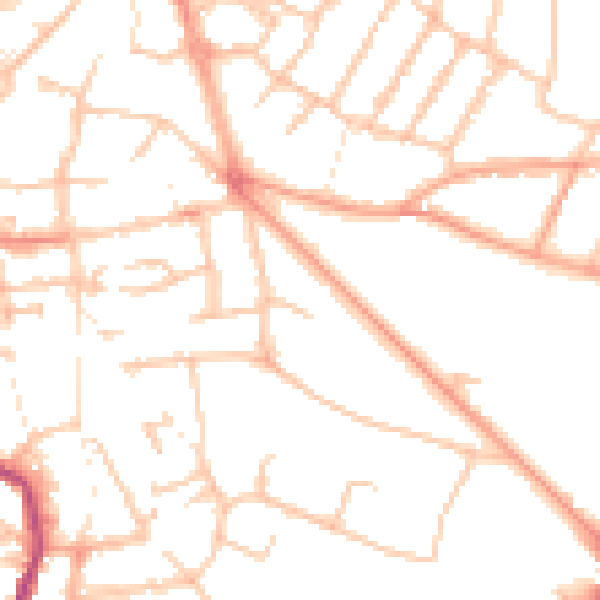 Daytime road noise heatmap for WS1 3AT