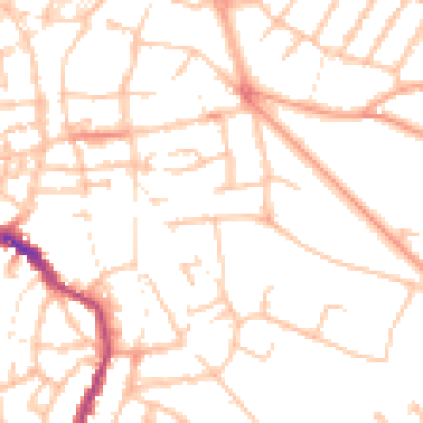 Daytime road noise heatmap for WS1 3AU