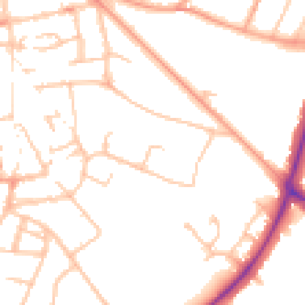 Daytime road noise heatmap for WS1 3BJ