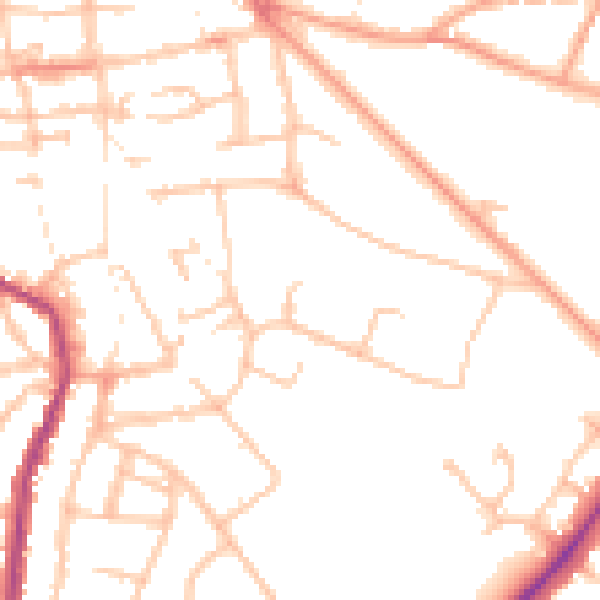Daytime road noise heatmap for WS1 3BQ