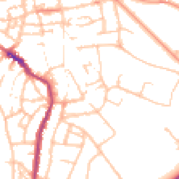 Daytime road noise heatmap for WS1 3EN