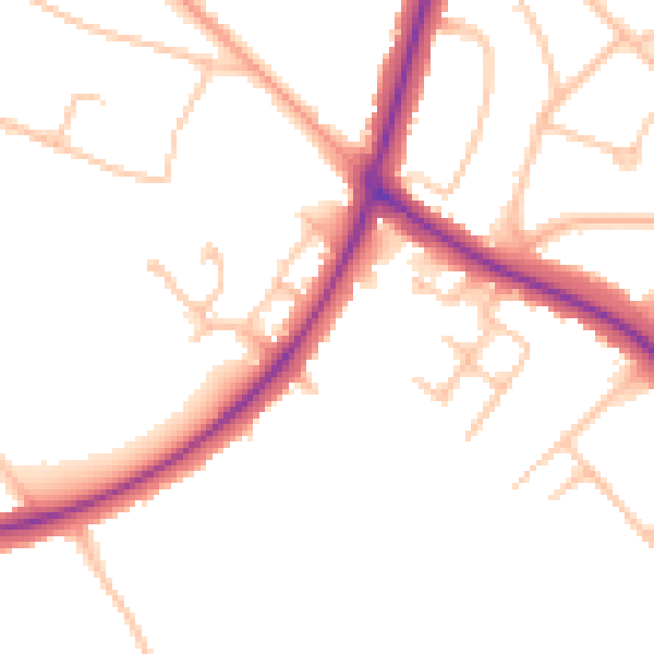 Daytime road noise heatmap for WS1 3EX
