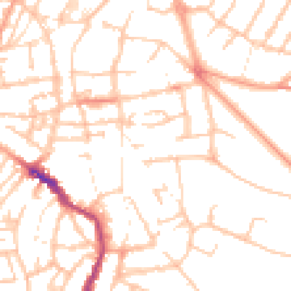 Daytime road noise heatmap for WS1 3JR