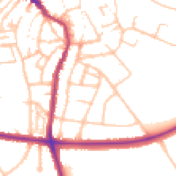 Daytime road noise heatmap for WS1 3LQ