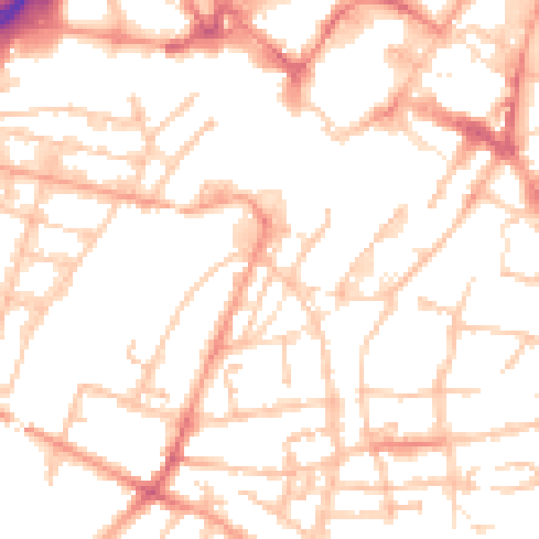 Daytime road noise heatmap for WS1 3LX
