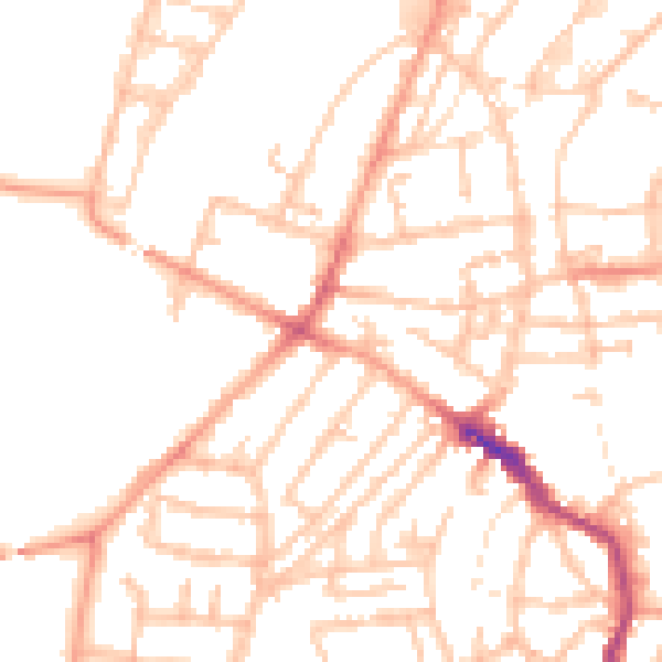 Daytime road noise heatmap for WS1 3PP