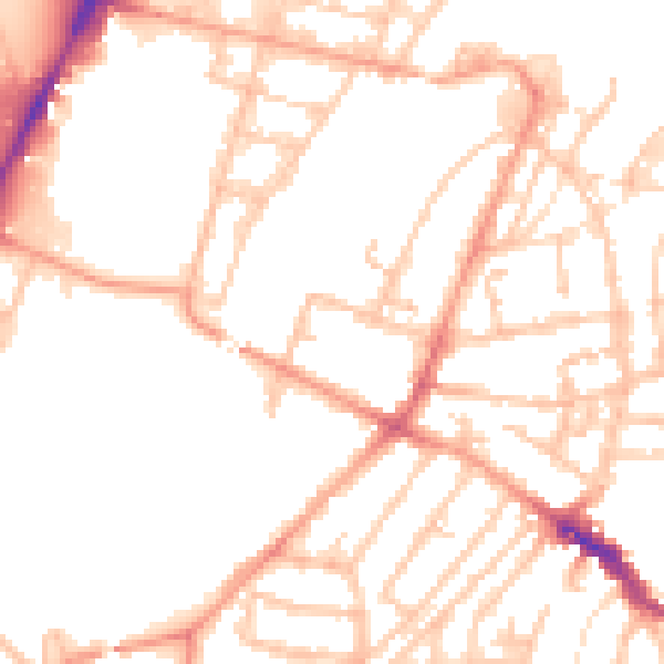 Daytime road noise heatmap for WS1 3QT