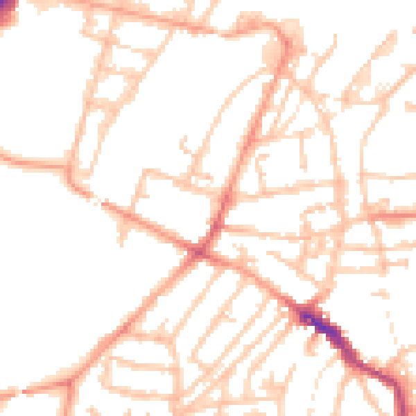 Daytime road noise heatmap for WS1 3RP