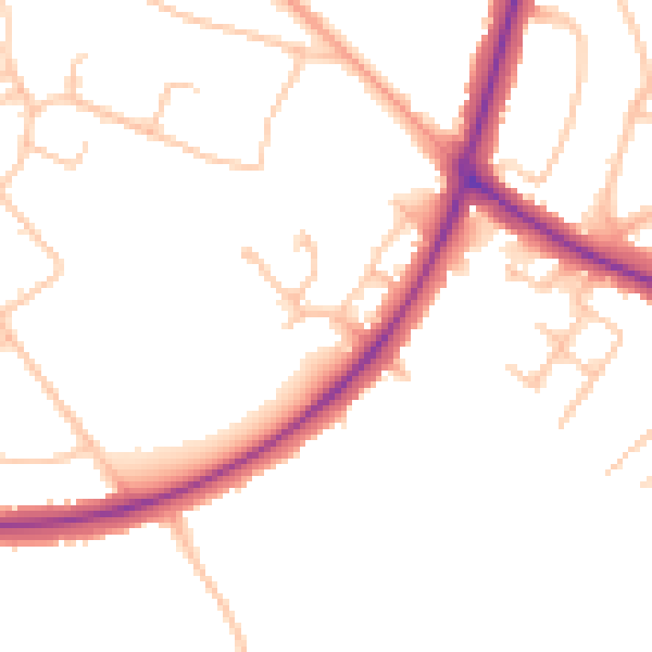 Daytime road noise heatmap for WS1 3TA