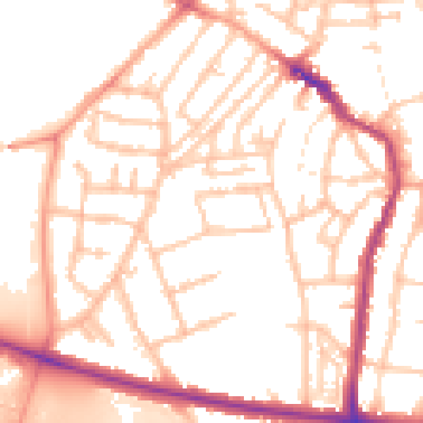 Daytime road noise heatmap for WS1 4AL