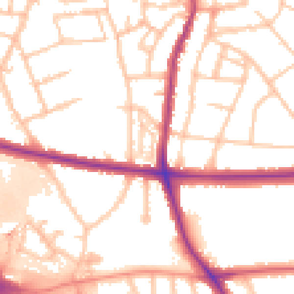 Daytime road noise heatmap for WS1 4BA