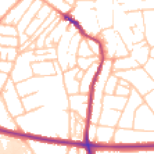 Daytime road noise heatmap for WS1 4BG