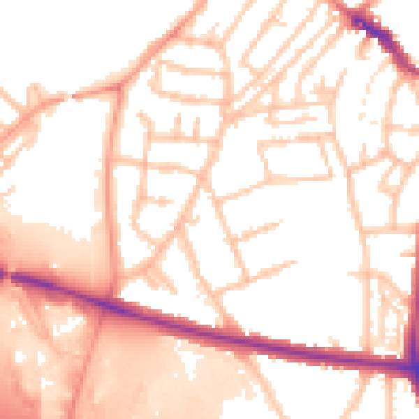 Daytime road noise heatmap for WS1 4BJ