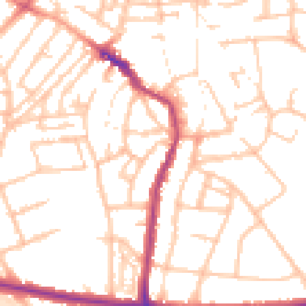 Daytime road noise heatmap for WS1 4BQ