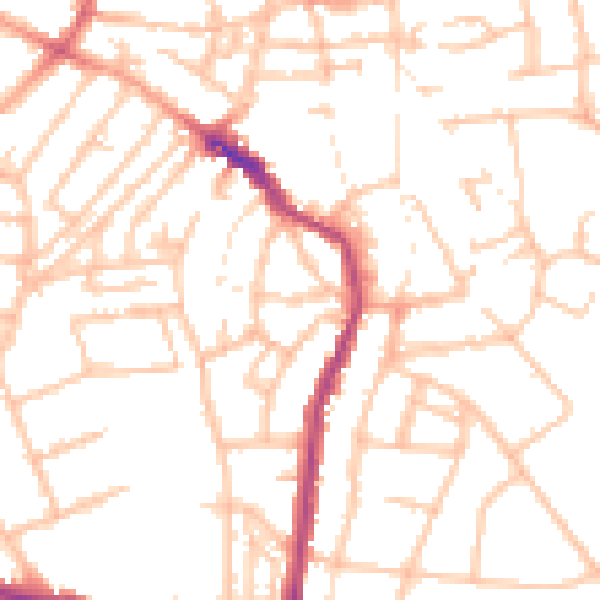 Daytime road noise heatmap for WS1 4BZ