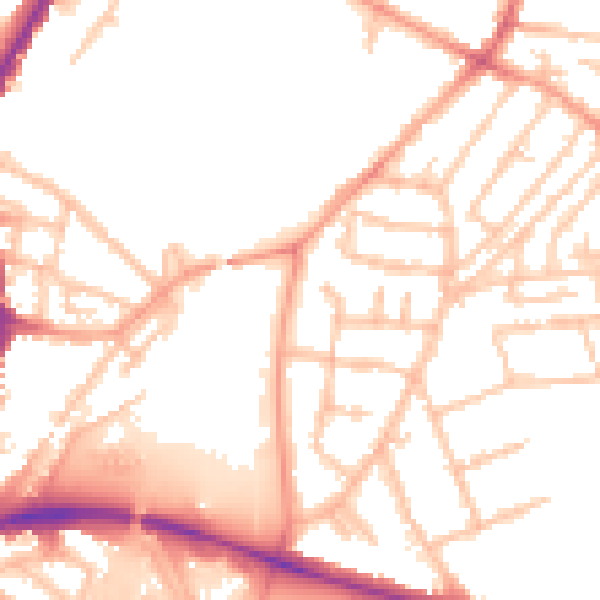 Daytime road noise heatmap for WS1 4DQ