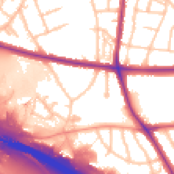 Daytime road noise heatmap for WS1 4DX