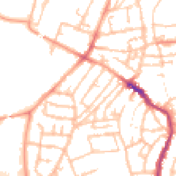 Daytime road noise heatmap for WS1 4HF