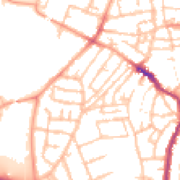 Daytime road noise heatmap for WS1 4HG
