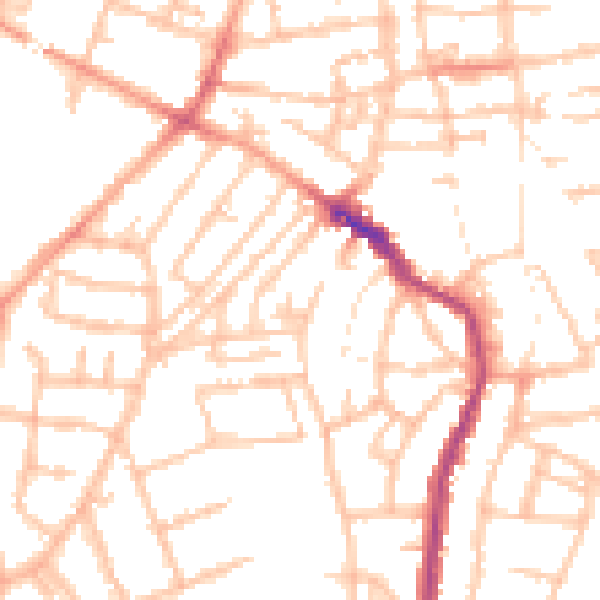 Daytime road noise heatmap for WS1 4JD