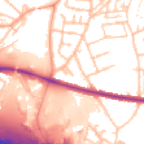 Daytime road noise heatmap for WS1 4LS
