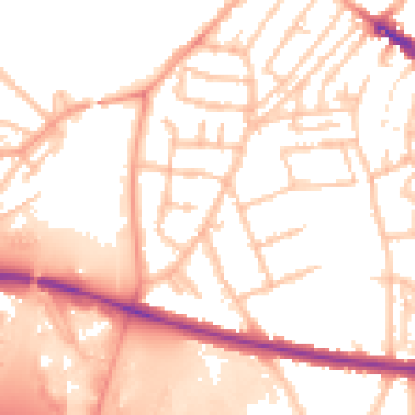 Daytime road noise heatmap for WS1 4LW
