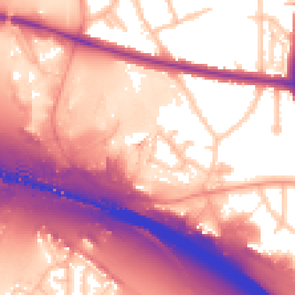 Daytime road noise heatmap for WS1 4NB