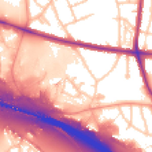 Daytime road noise heatmap for WS1 4NR