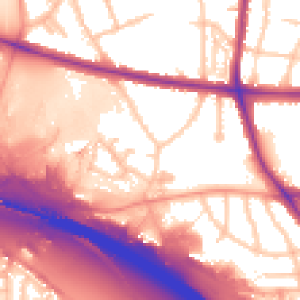 Daytime road noise heatmap for WS1 4PA