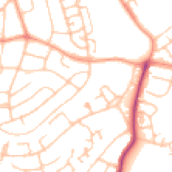 Daytime road noise heatmap for WS3 1AB