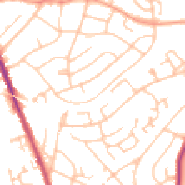 Daytime road noise heatmap for WS3 1AE