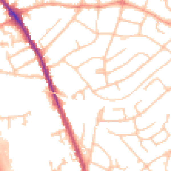 Daytime road noise heatmap for WS3 1AG