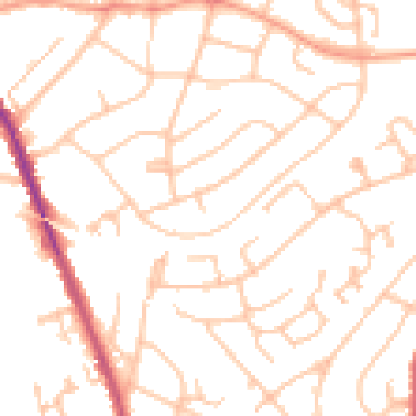 Daytime road noise heatmap for WS3 1AJ