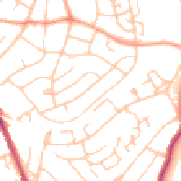 Daytime road noise heatmap for WS3 1AL