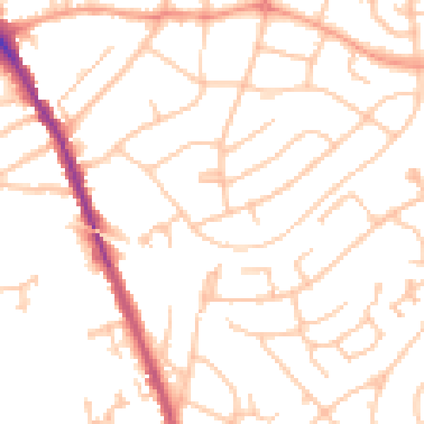 Daytime road noise heatmap for WS3 1AQ
