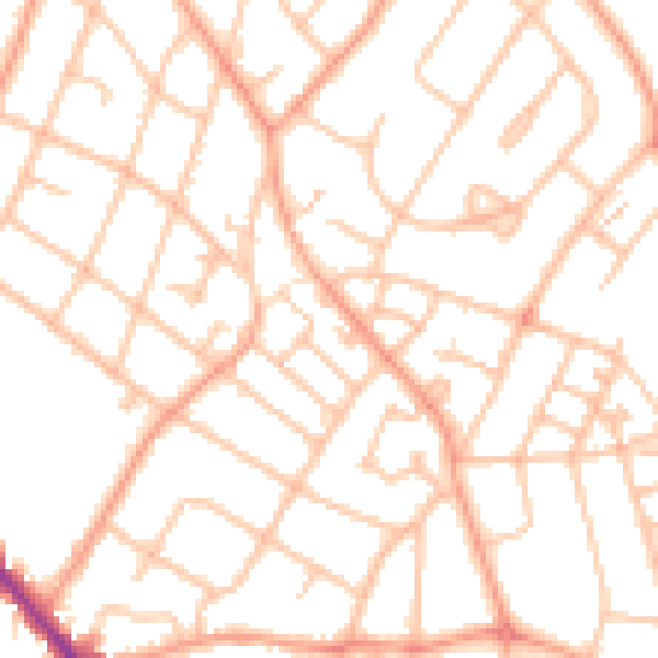 Daytime road noise heatmap for WS3 1AR