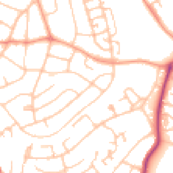 Daytime road noise heatmap for WS3 1AT