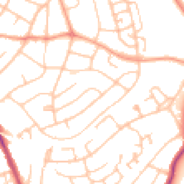 Daytime road noise heatmap for WS3 1AW