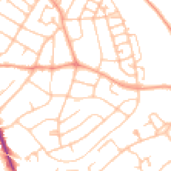 Daytime road noise heatmap for WS3 1BA