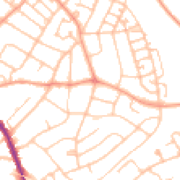 Daytime road noise heatmap for WS3 1BB